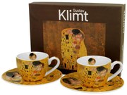 Porcelánová šálka s podšálkou Klimt The Kiss 90 ml sada 2ks