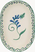 Ručne maľovaný servírovací tanier Indigo Flora