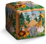 Taburet Cube zoo, farebná