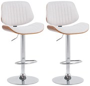 2x Barová stoličkaClawson - látka, chróm rám - orech/krém