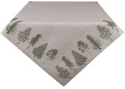 Béžový bavlnený obrus so stromčekmi Natural Pine Trees - 150*250 cm