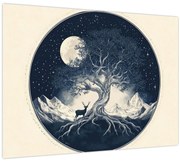 Obraz – Magický strom s jeleňom I. (70x50 cm)