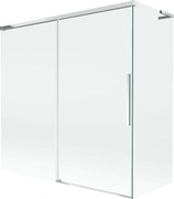 Mexen Rox, L posuvná 2-krídlová vaňová zástena 160 + 70 x 150 cm, 8mm číre sklo, chrómový profil, 8C9L-160-070-01-00