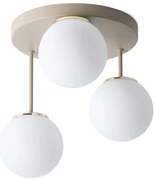 Stropné svietidlo Florence, 3x biele sklenené tienidlo, be/g