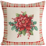 VIANOČNÁ GOBELÍNOVÁ DEKORAČNÁ OBLIEČKA NA VANKÚŠ MERRY 45X45 CM VZOROVANÁ