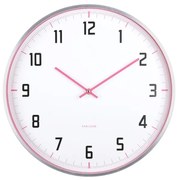 Dizajnové nástenné hodiny Karlsson 5969BP ružové,priemer 40 cm