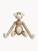 Ručne vyrobená dekorácia z dubového dreva Monkey, V 19 cm