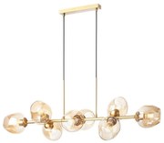 Redo 01-2621 - Luster na lanku PIERCE 8xE27/42W/230V zlatá/dymová