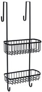BISK Erga Niagara, závesný drôtený dvojitý košík na kozmetiku 220x180x535 mm, čierna matná, ERG-08268