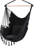 Závesné hojdacie kreslo BOHO s vankúšmi - grafitové