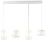 Závesné svietidlo Vaso, 4x biele sklenené tienidlo, w