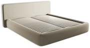 Béžová čalúnená dvojlôžková posteľ s úložným priestorom s roštom 180x200 cm Kiana – Makamii
