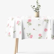 Goldea oválny obrus 100% bavlnené plátno - pivonky 120 x 160 cm