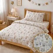 Mušelínové obliečky Teddy Bear TiaHome - Detský set 130x90cm + 65x45cm