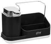 Dávkovač saponátu Utility, čierna/s chrómovými prvkami, 300 ml