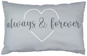 Šedý obdĺžnikový bavlnený vankúš Always and Forever - 40 * 12 * 60cm