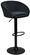 Barová stolička PATERSON zamatová, čierna