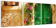 Obraz starých dverí (s hodinami) (90x30 cm)