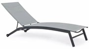 Záhradné ležadlo s kolieskami sivá, 195 x 90 x 63 cm