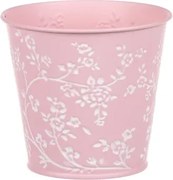 Obal na kvetináč ružový s bielymi ružami, 14 cm%