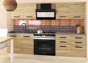 Kuchynská linka Belini 160 cm dub sonoma s pracovnou doskou Kompakto2  TOR KOMPAKTO2/3/WT/DS/0/B1