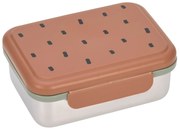 Antikorový desiatový box - Happy Prints caramel