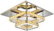 Toolight - LED krištáľová stropná lampa 8W štvorcová 30x30cm APP409-C, teplé svetlo 3000K, OSW-65007