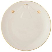 Biely dezertný kameninový tanier s vianočným motívom ø 16 cm Starry – Bloomingville