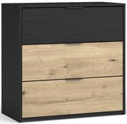 Komoda Upsala 3S 27B čierny grafit+dub artisan