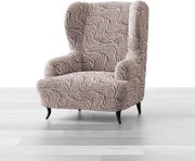 Bielastické poťahy BRILLANTE hnedé kreslo ušiak (š. 60 - 110 cm)