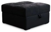 Čierny taburet ZENOVA s úložným priestorom 65x65 cm