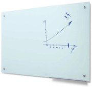 Popisovateľná sklenená tabuľa, mliečna, 120 x 90 cm, biela