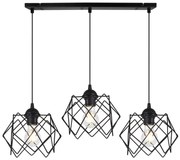 Závesné svietidlo Stella, 3x čierne drôtené tienidlo