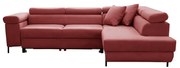 Rohová sedacia súprava s funkciou spania, vlnité pružiny SAMSUN, pravá Červená