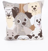 Bavlnená obliečka na vankúš Renforcé 40 × 40 cm - Psie invázie