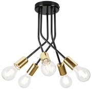 Luster na tyči PRIYA 5xE27/15W/230V čierna