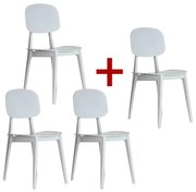 Plastová jedálenská stolička SIMPLY 3+1 ZADARMO, biela