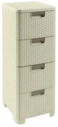 Krémová plastová vysoká kúpeľňová skrinka 33x79 cm Rattan – Curver