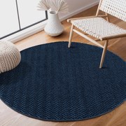 Dekorstudio Okrúhly jednofarebný koberec FANCY 805 - tmavo modrý Priemer koberca: 160cm
