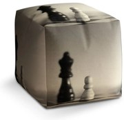 Taburet Cube šachy, béžová