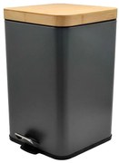 Kôš s pedálom a bambusovým vrchnákom štvorcový 30 l  FTC003C