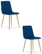 Set dvoch jedálenských stoličiek KARA zamatové, granátové / hnedé nohy (2 ks)
