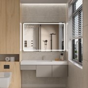 Erga Isabella, LED zrkadlo 120x80cm, 3105 lm, 6500K, predné/zadné osvetlenie, ERG-V01-129-1280-00