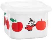 Dóza s vrchnákom Moomin Joyful Apples 0,67l, smalt / bielo-červená