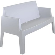 BOX SOFA záhradná lavica s podrúčkami silver grey