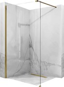 Bezrámová sprchová zastena REA AERO 110 cm, zlatá/transparent - bez vaničky