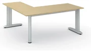 Rohový kancelársky písací stôl PRIMO FLEXIBLE 1800 x 1800 mm, breza