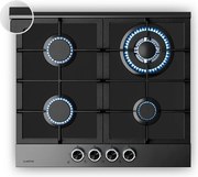 Klarstein Verosteel plynová varná doska, 4 horáky, elektrické zapalovanie, kompatibilná s zemným plynom a LPG, 8000 W, 60cm