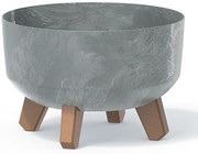 Plastový kvetináč na nožičkách DGRL240LE 23,5 cm - sivý betón
