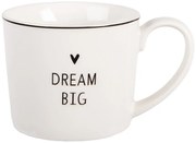 Biely hrnček so srdiečkom Dream Big Lovely Day - 12 * 8 * 7 cm / 275 ml